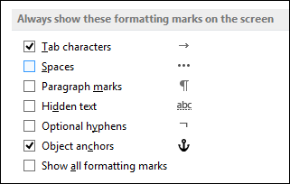 How to remove paragraph marks in word